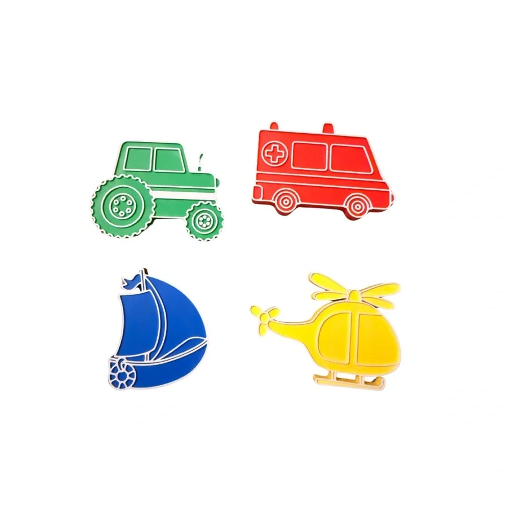 🚜 Chunky Toy Vehicle Kids Puzzle Set w/ Boat, Ambulance, Tractor, Helicopter